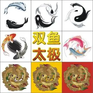 阴阳鱼挂画