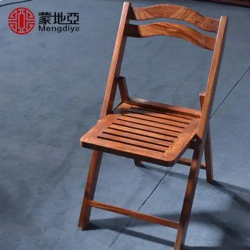 蒙地亚刺猬紫檀非洲黄花梨红木钓鱼小折叠椅便携实木中式靠背椅子