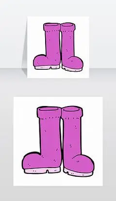 卡通靴矢量图|卡通橡胶靴