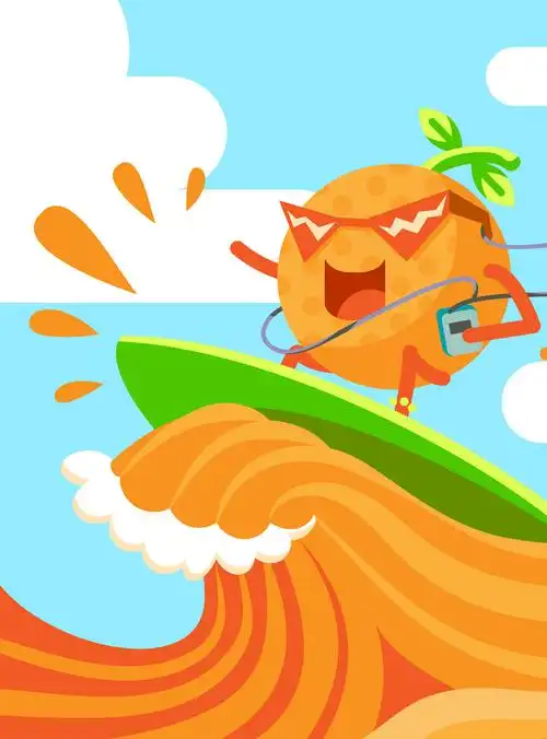 卡通手绘夏季上新甜品水果促销海报背景素材