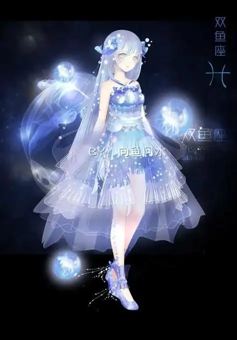 十二星座公主卡通简笔画奇迹暖暖