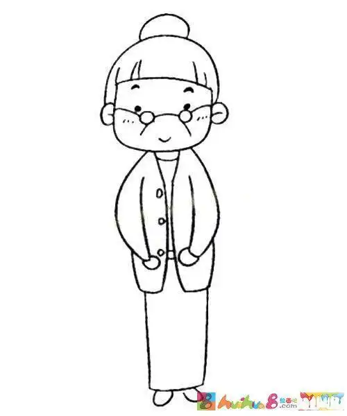 老的年轻的人物简笔画图