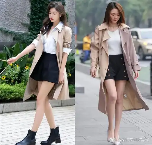 被杭州街拍惊艳了!满街都在穿"风衣 短裤",却个个洋气又好看