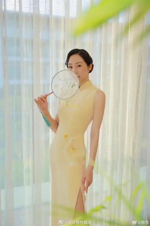 韩雪暖白色旗袍写真江南一梦窈窕佳人温婉如玉