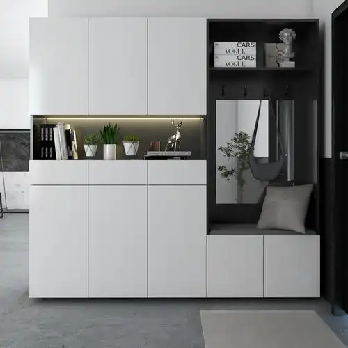 鞋柜北欧入户玄关柜挂衣架一体靠墙进门现代简约鞋柜