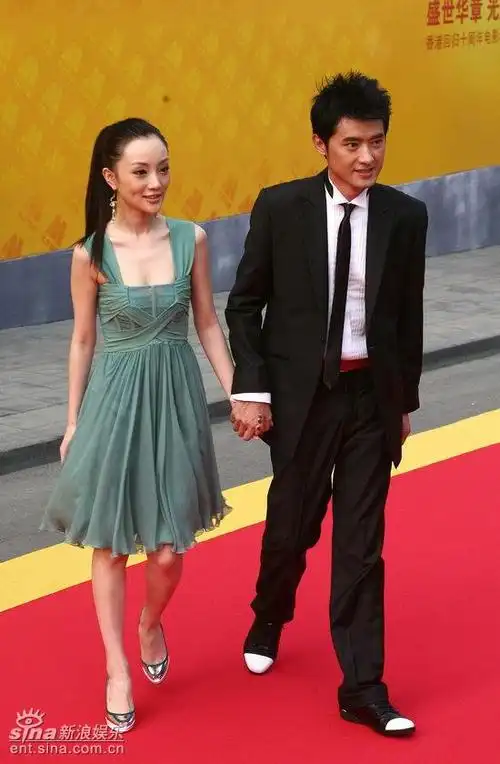 图文庆香港回归晚会红毯李小璐携手任泉