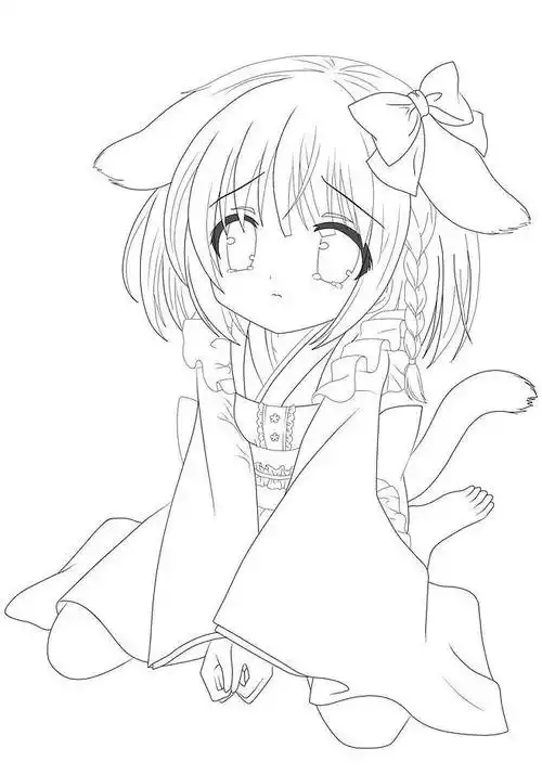 线稿全身漫画卡通人物绘画