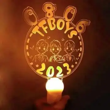 tfboys应援头箍tfboys八周年演唱会应援灯牌手灯定制胸牌发箍四叶草啵