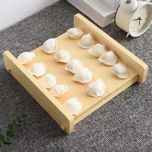 松木饺子托盘 可叠加冷冻保鲜包子收纳储存托盘 酒店饺子分隔盘子