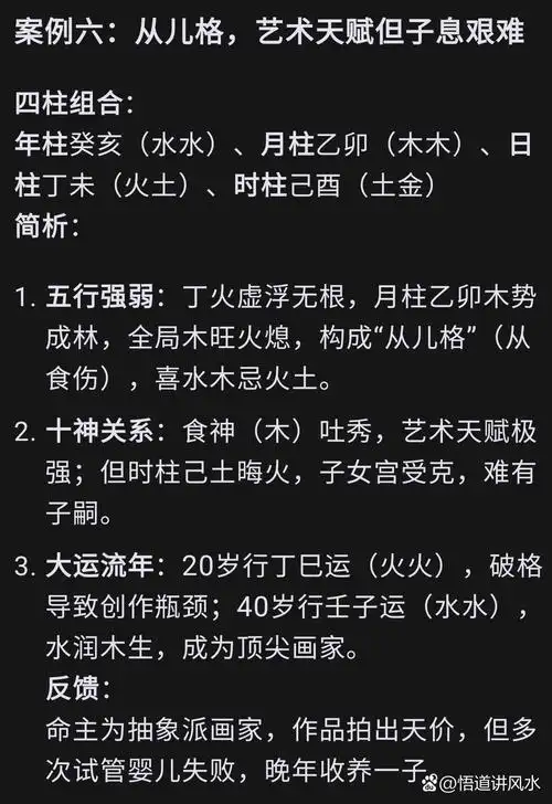 八字命理案例分享: 天赋与遗憾的交织