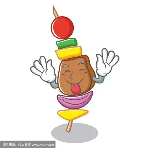 舌头伸出烧烤人物卡通风格