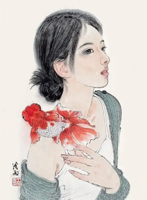 画家 王茂飞 写意人物#中国画##绘画