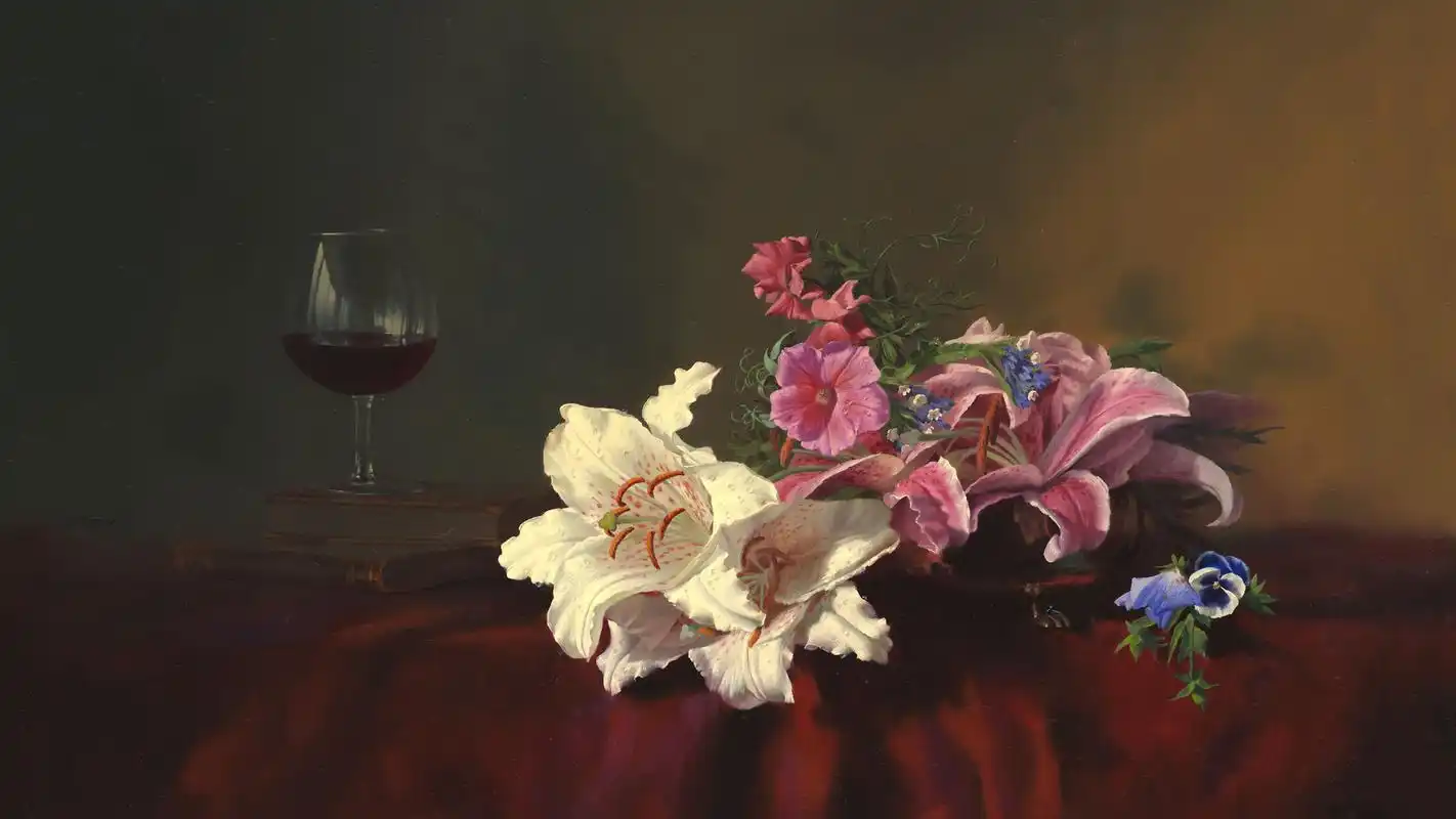 花卉油画精美作品欣赏桌面壁纸图片