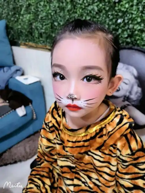 老虎妆 #动物妆  #儿童演出妆容