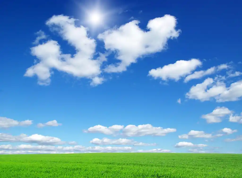 绿色的原野,绿地蓝天