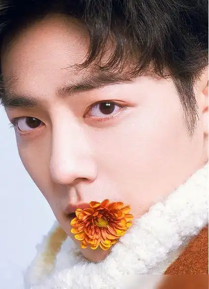 肖战咬着花拍照前几张照片还挺帅最后一张网友忍不住笑了