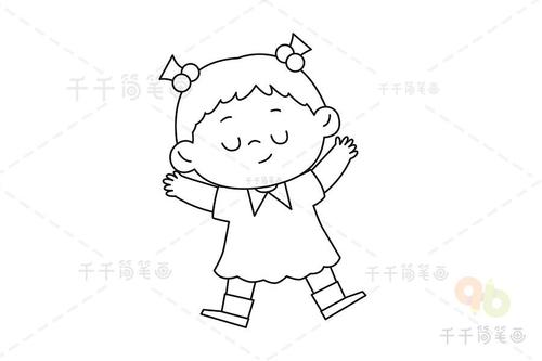 可爱睡觉小女孩简笔画