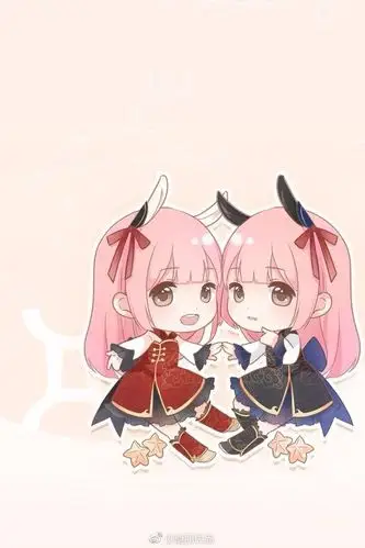 十二星座 q版背景绘图@插画二次元