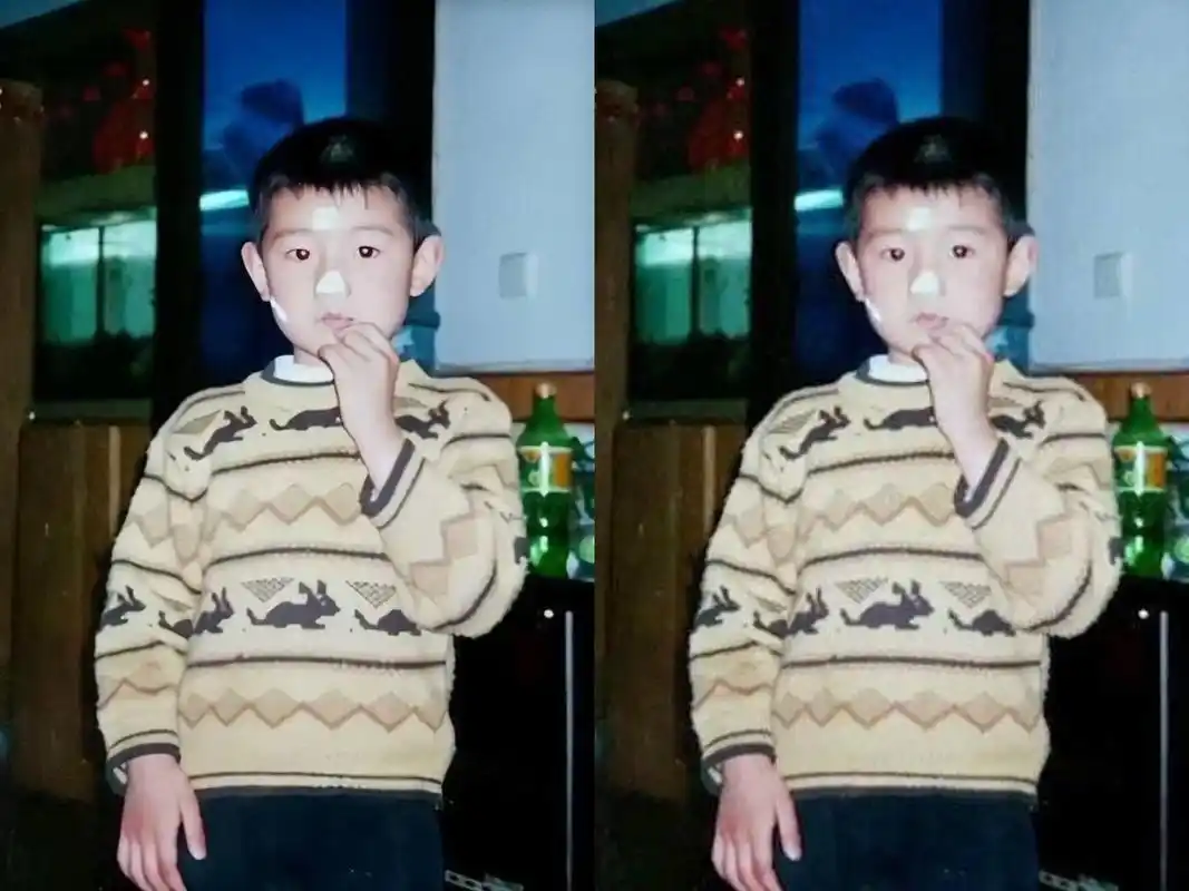 [tfboys][分享]190426 粉丝修复王源童年照,可爱小肥儿时已见高颜值