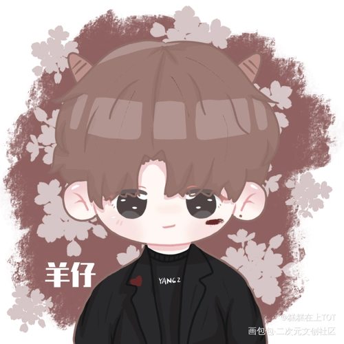 红色是谁的一瞬/_原作cv羊仔q版绘画作品