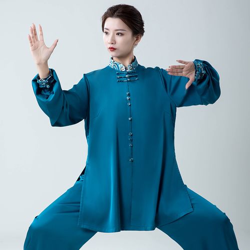 中长款宏极服女春秋刺绣表演晨练武术太极拳练功太极服 原价268元