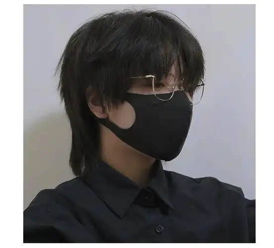 乐泡 狼尾鲻鱼头男女通用假发网红同款日系武士头长直发帅气减龄假发