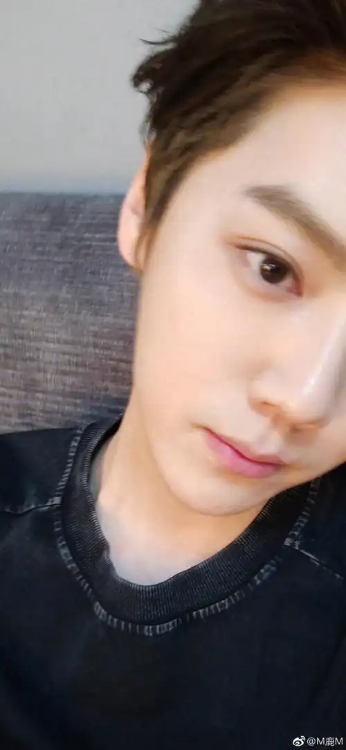 鹿晗晒怼脸自拍照