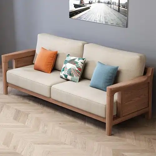 白蜡木全实木沙发组合布艺木质家用北欧日式现代简约客厅原木风