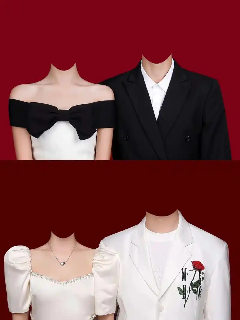结婚登记照修图换服装ps模板.结婚登记照修图换服装素材分享, - 抖音