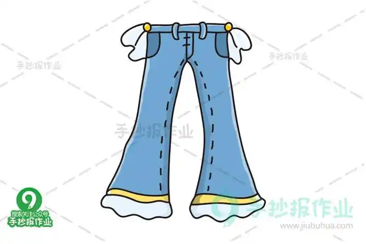 穿牛仔裤女孩简笔画 简笔画图片大全-蒲城教育文学网