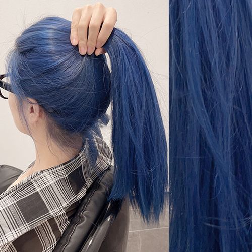 雾霾染发剂2021流行色显白植物纯雾蓝色蓝黑黑色彩染