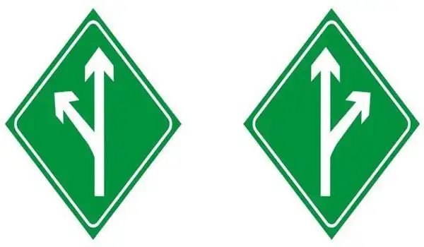 分流路口标志指的是哪种?