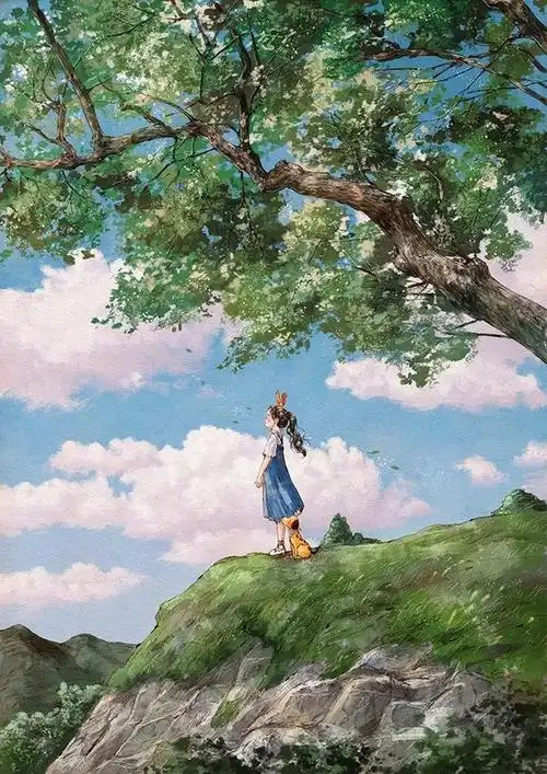 一组有关春天的治愈系森林插画,我真的,太爱春天了