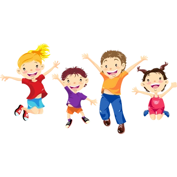 跳跃的小孩子水彩卡通手绘装饰元素