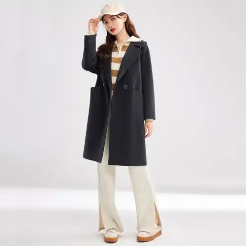 秋水伊人复古双面大衣女装2022冬装新款高级感长款毛呢外套