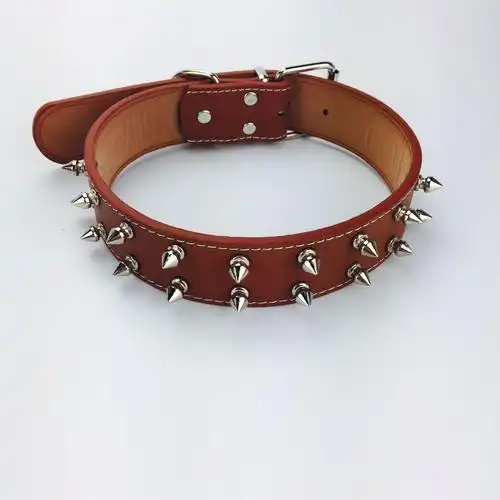 新款宠物项圈狗狗铆钉项圈防咬猫颈颈圈金毛狗颈圈中大型犬狗项圈