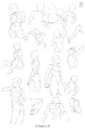 画师おるとろ绘制的人体动态,各种姿势参考~p站o网页链接