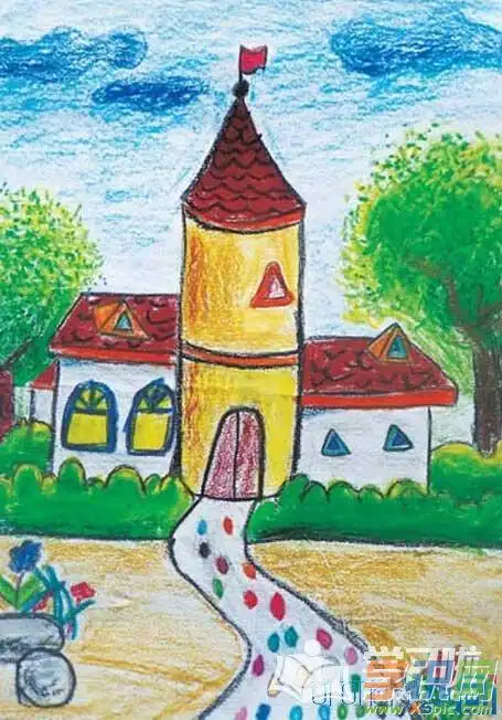 儿童绘画房子图片简单笔画