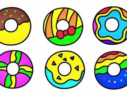 甜甜圈绘画_甜甜圈绘画教案_甜甜圈绘画ppt - 抖音