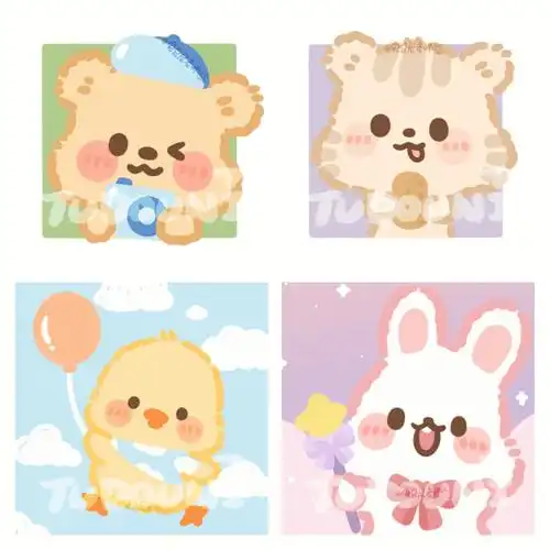 procreate治愈风可爱小动物头像合集