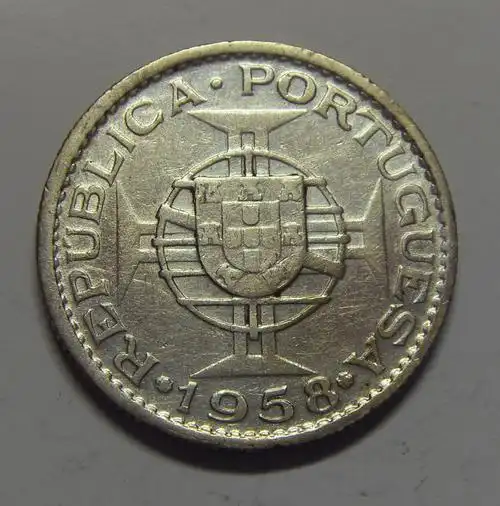 葡属 东帝汶 1958年 3埃斯库多 银币 中邮网[集邮/钱币/邮票/金银币