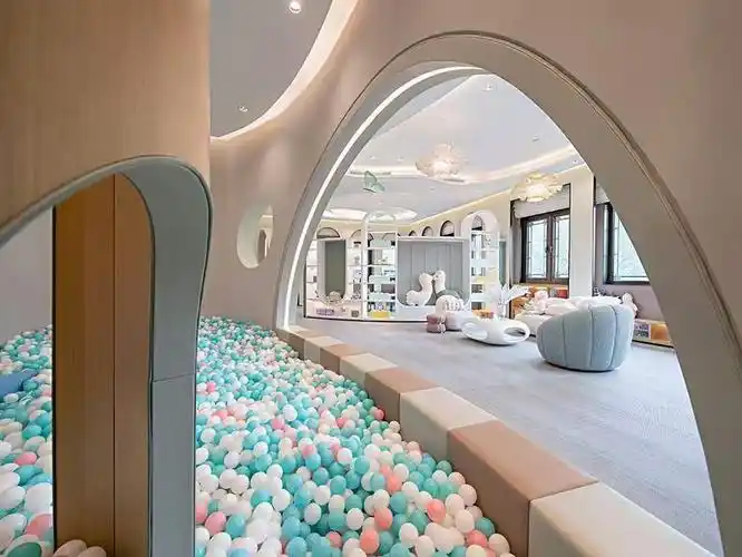 儿童乐园互动区透视效果图表现