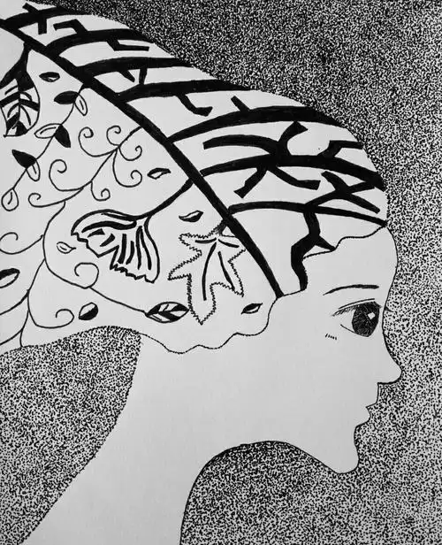 包49中初一美术黑白画随堂微展(16)