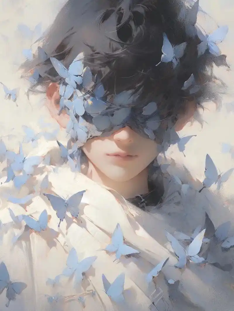 梦幻蓝色化蝶 蒙眼情头 女生头像.抖音搜索神图君輸ccj02 - 抖音