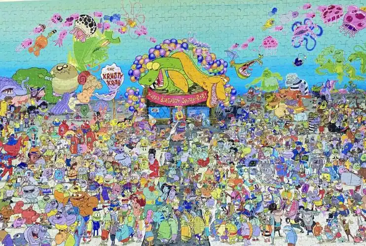 第一幅1000片拼图海绵宝宝合集
