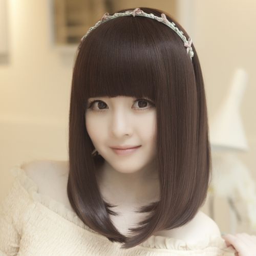假发 短发 女 bobo头 帅气发型内扣整顶假发蓬松 短直发 短假发套