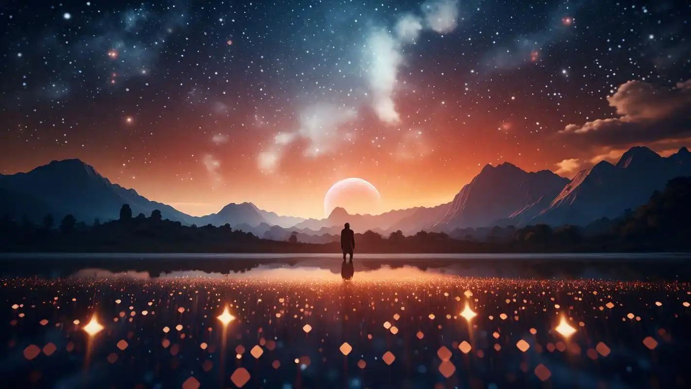 蓝紫色梦幻星空背景图78