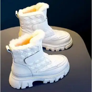 caihongkun厚底雪地靴女2022年新款女鞋秋冬款冬季冬鞋防水棉鞋加绒