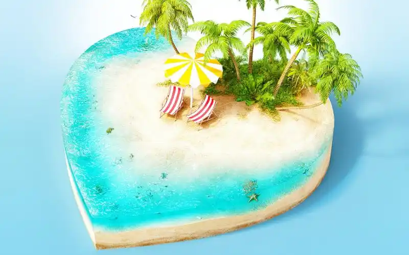 精美3d立体小岛创意设计