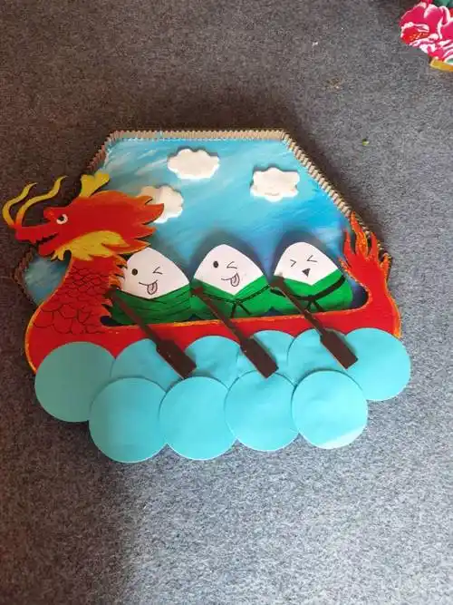 传统节日端午节赛龙龙舟纸板幼儿园学校教室装饰材料手工手工创意粘贴